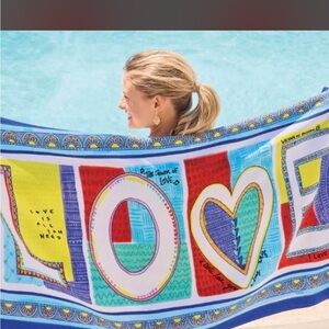 Brighton Multicolor 'Fun in the Sun' Beach Towel - Red, Blue, Yellow, Green